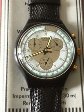 Orologio da polso SWATCH Chrono COLOSSAL (SCB109)-NUOVO/NOS-perfettamente funzionante! Leather-L@@K!