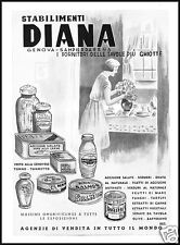 PUBBLICITA' 1939 DIANA ALIMENTARI GENOVA ACCIUGHE SGOMBRI SALMONE FUNGHI SCATOLA