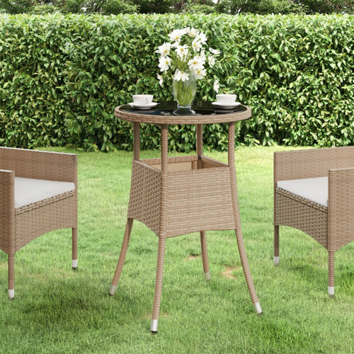 Garden table beige - beige, Ø60x75cm