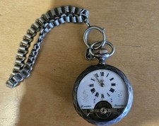 Hebdomas 8 Giorni watch open face.Argento.5 Cm 