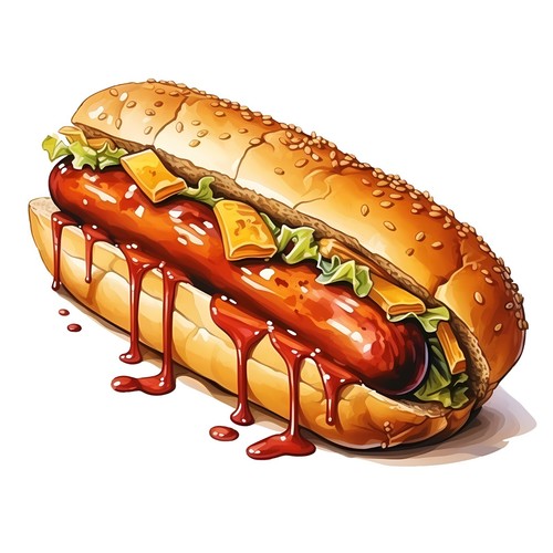 Adesivo auto hot dog fast - dog, food