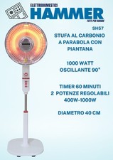 STUFA ELETTRICA AL CARBONIO 1000W-OSCILLAZIONE