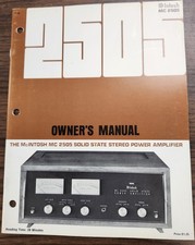 McIntosh MC2505 Amplificatore di Potenza Manuale del Proprietario - Originale