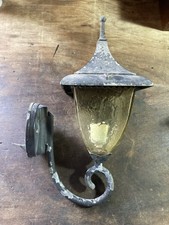 Lanterna vintage in alluminio e vetro ambra