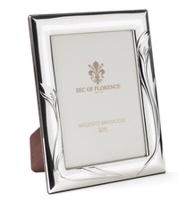 10x15 CORNICE PORTAFOTO in ARGENTO MASSICCIO 925 con retro in legno 10x15 * 7212