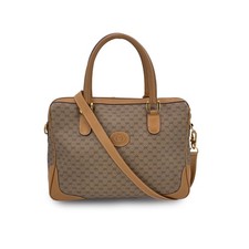 Autentica borsa a mano Gucci vintage beige monogramma tela con cinturino