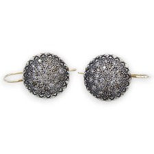 Orecchini Monachella Toppa Stile Antico Siciliano in Argento 925 con Cristalli B