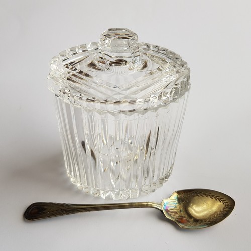 Antique crystal glass - oval, jam