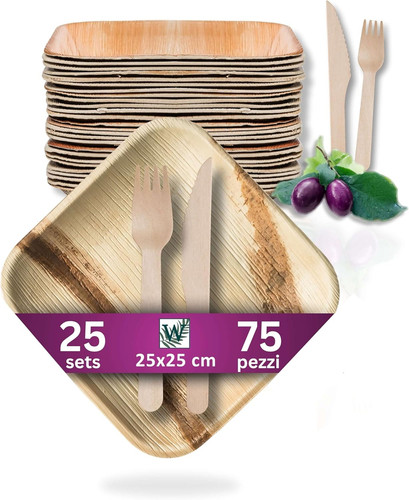 Set piatti foglia palma - in,