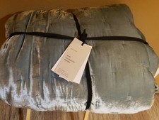 Trapunta completa/regina nuova West Olmo lussureggiante velluto cucito ~ blu oceano