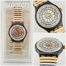 Swatch Automatic Maréchal SAM101 1994 NOS Skeleton Gold Silver Large