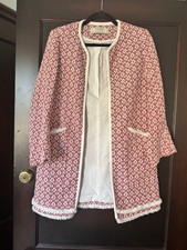 ZARA Cappotto Aperto Frontale Olivia Palermo Bloggers Giacca Rosso Taglia S