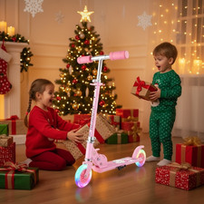 Monopattino Bambini Scooter City Scooter 120mm Ruote LED Altezza Regolabile Ragazzi Ragazze