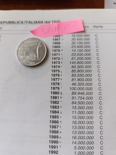 Moneta lire del 1981 - moneta, 10
