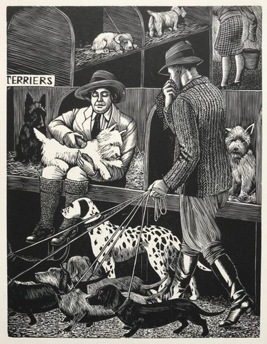 The dog show woodcut - the,