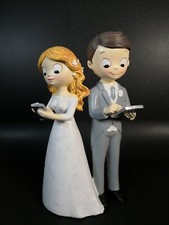 Cake topper matrimonio sopratorta sposi con cellulare