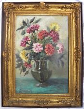 G.F. GONZAGA (Milano 1921-2007) FIORI NATURA MORTA OLIO cm 56x38,5 ANNO 1951
