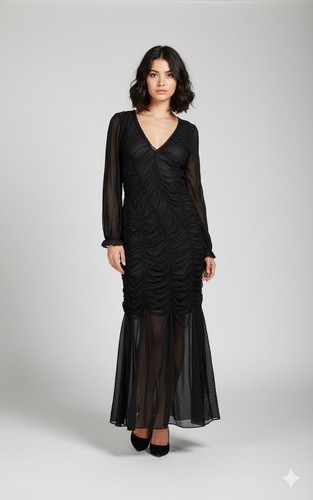 Zara abito nero trasparente - zara,