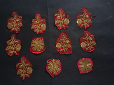 11 RICAMI IN FILO METALLICO  ORO SU SETA ESEGUITI A MANO.PERIODO (1800)