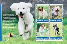 FRANCOBOLLI CANI UGANDA MNH