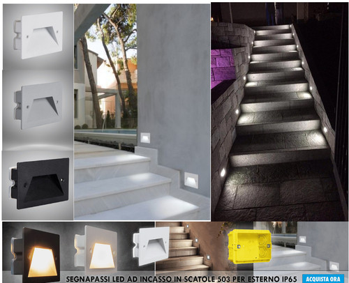 Faretto segnapasso ip65 - led, 3w
