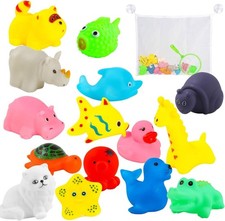 17 Pezzi Giochi Da Bagno,Giocattolo Da Bagnetto per Bambini,Giochi Morbidi Galle