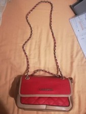 Borsa a tracolla donna Roccobarocco rossa con catenella dorata pochette piccola