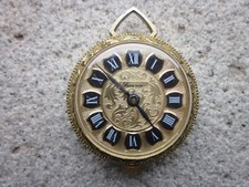 OROLOGIO LUCERNE DA COLLANA CIONDOLO PENDENTE TASCA CIPOLLA COLOR ORO NERO DECO