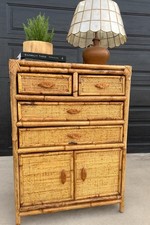 Cassettiera vintage bambù