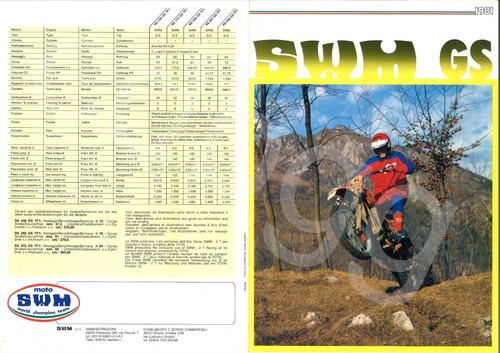 Depliant brochure moto swm - moto,