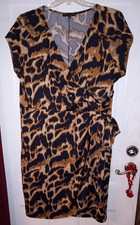 Tiana B. Animal Print Sleeveless Wrap Style Dress (2X) - Preowned - Never Worn