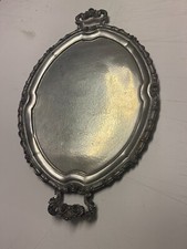 VASSOIO IN PELTRO Argentato Lavorato Mano  VINTAGE