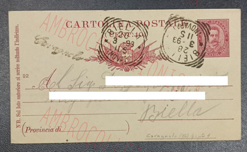 Cartolina postale timbro - -,