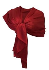 Elegante SCIARPA in Seta Scialle Foulard,Donna Coprispalle Stola Cerimonia Rosso
