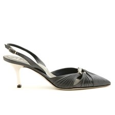 Scarpe décolleté Rene Caovilla EU37,5 grigio raso raso slingback US7 nuove co...