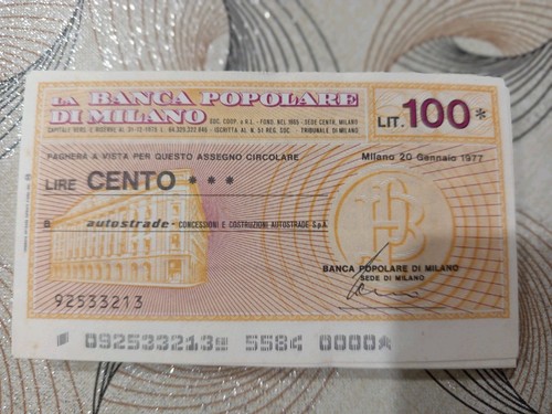 Mini assegno banca popolare - assegno, di