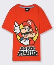 Maglietta T-Shirt Super Mario Bros Bambino Ragazzo Rossa Originale manica corta