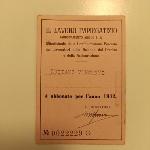 Tessera fascismo - tessera,