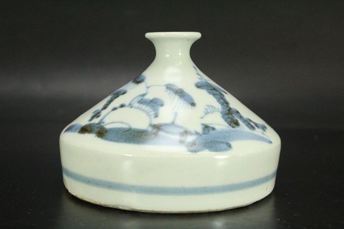 Vaso giapponese blu bianco - vaso,