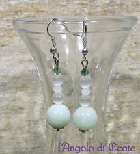 Bigiotteria artigianale / idea regalo ORECCHINI pendenti SWAROVSKI e ACQUAMARINA