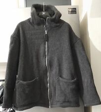 Mauna Kea Giubbotto Cardigan Uomo Grigio Lana Pile Cerniera Tasche Cappuccio 