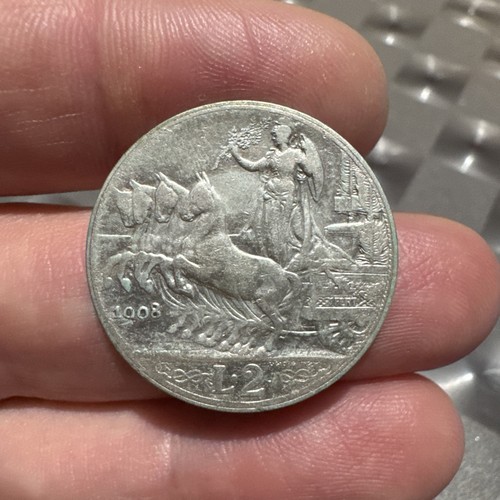 Moneta lire 1908 quadriga - 2,