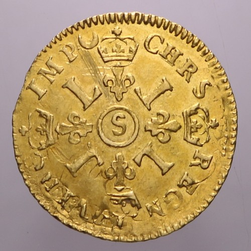 Mezzo luigi oro 1693 - mezzo, reims