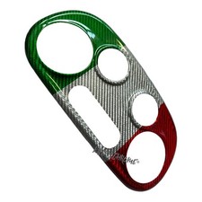 Pannello di controllo riscaldatore digitale Abarth 500 fibra di carbonio originale tricolore Italia