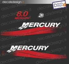 Adesivi motore marino fuoribordo Mercury 8 cv  gommone barca stickers