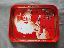 Vassoio vintage Coca-Cola con Babbo Natale – metallo rosso, Merry Christmas