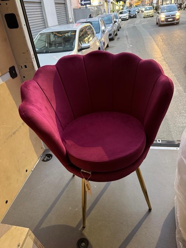 Poltrona conchiglia bordeaux - poltrona,