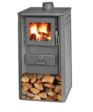 STUFA A LEGNA ACCIAIO VETRO