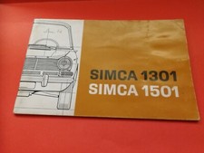 Simca 1301 1501 Libretto Uso e Manutenzione Originale