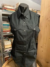 Camicia nera smanicata con taschini Versace Jeans Couture tg L n37